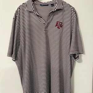 Texas A&M Cutter & Buck Maroon and White Striped Polo